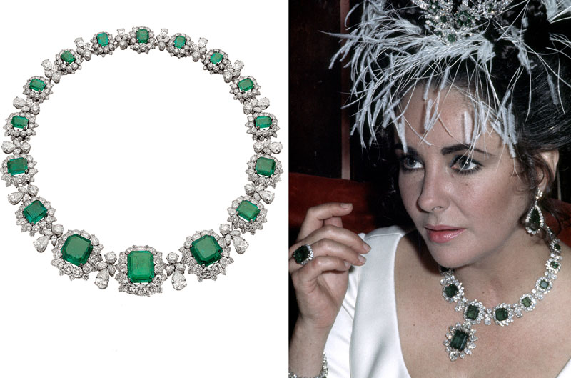 Elizabeth taylor emerlad bulgari necklace