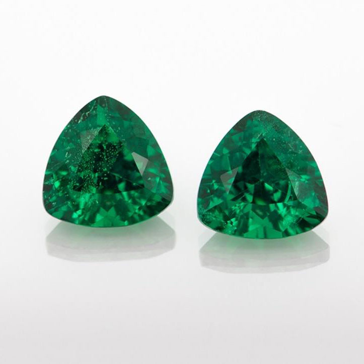 a pair of green tsavorite garnets