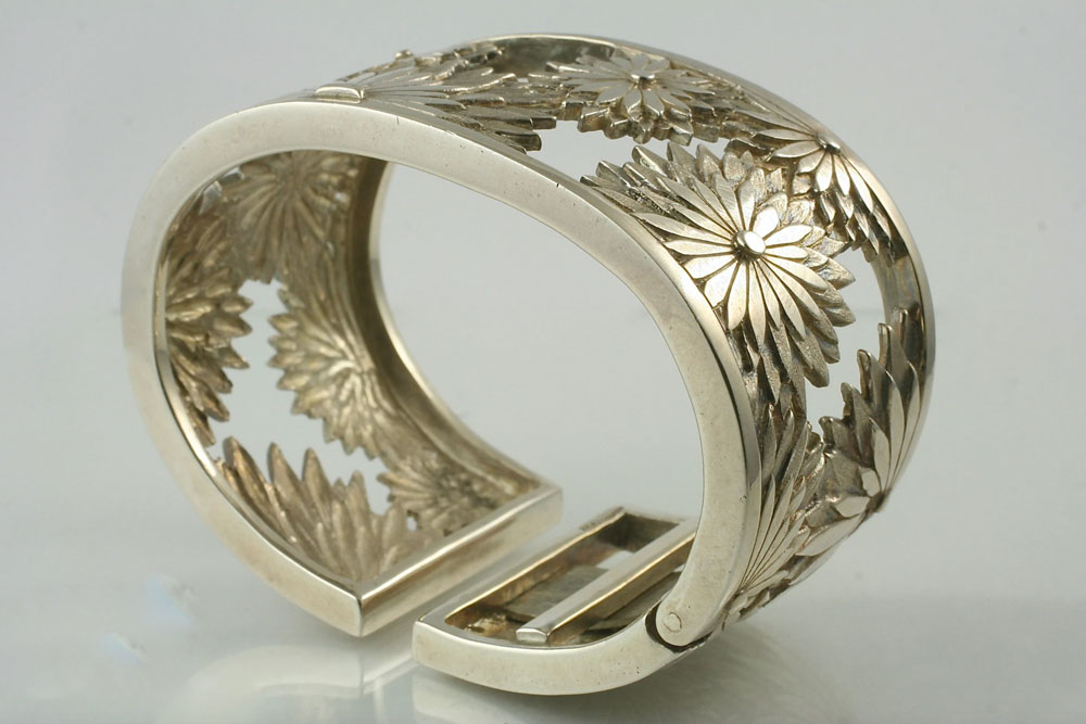 American Metaphor Wide Cuff Bracelet in Sterling Silver