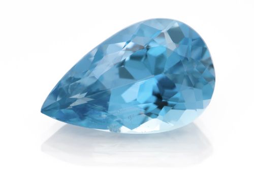 Sky blue pear shape aquamarine